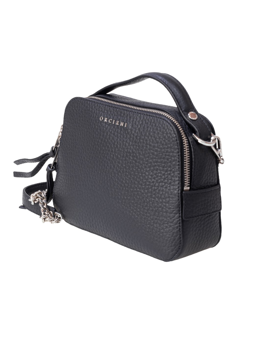 shop ORCIANI  Borsina: Orciani Mini Bag Chéri a mano con tracolla.
Taschino interno aperto.
Chiusura con zip a doppio scorrimento.
Tracolla rimovibile in catena.
Dettagli in finitura ottone dorato.
Dimensioni: larghezza: 22 cm, altezza: 20 cm, profondità: 7.5 cm.
Composizione: 100% pelle bovina.
Fodera: 50% poliammide 50% poliuretano.
Fabbricato in Italia.. SD0147 SOF-NERO number 5527135